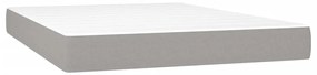Cama box spring c/ colchão e LED 140x200 cm tecido cinza-claro