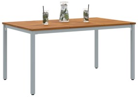 Mesa de Jardim vidaXL 150x90x75 cm em Madeira de Acácia Sólida e Metal