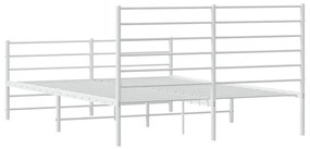 Estrutura de cama com cabeceira e pés 160x200 cm metal branco