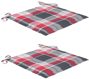 Cadeiras de jardim com almofadões 2 pcs teca maciça e aço