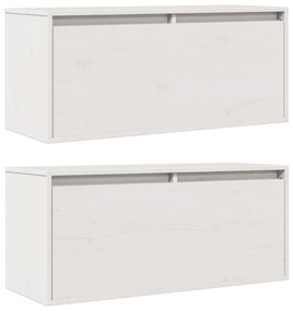 Armários de parede 2 pcs 80x30x35 cm pinho maciço branco