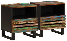 vidaXL Mesas de cabeceira 2 pcs 40x34x46 cm madeira recuperada maciça