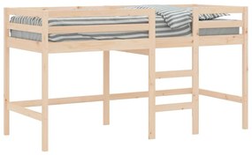 Cama alta p/ criança c/ escada 80x200cm madeira de pinho maciça