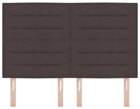 Cabeceira LED Design Linhas Castanha Escura 80 cm Tecido