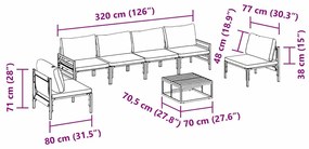 Conjunto de Sofá de Jardim 7 pcs Antracite Aço