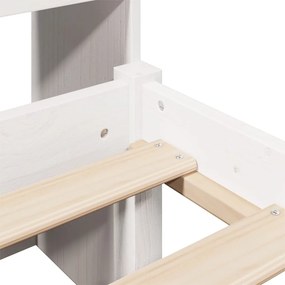 Cama com estante sem colchão 200x200 cm pinho maciço branco