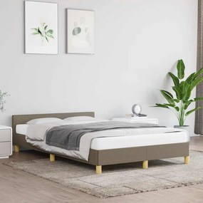 Estrutura cama sem colchão 120x200 cm tecido cinza-acastanhado