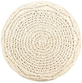 Pufe artesanal macramé 45x30 cm algodão