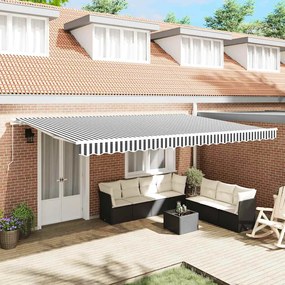 Toldo retrátil manual 500x300 cm antracite e branco