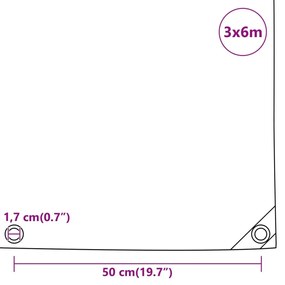 Lona 3x6 m 650 g/m² antracite