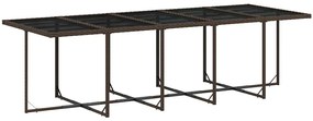 11 pcs conjunto jantar p/ jardim c/ almofadões vime PE castanho