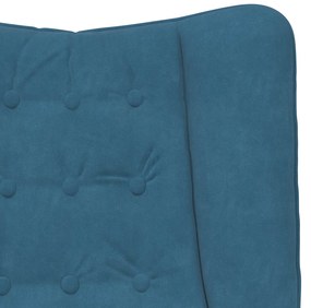Poltrona Relaxante em Veludo Azul