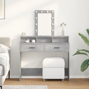 Mesa de Maquilhagem vidaXL com Luzes LED Cinza Claro 100x41x140 cm