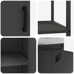 Conjunto de Armazenamento de Cozinha com prateleira 2 pcs Preto
