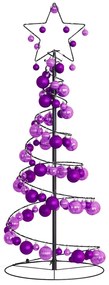Árvore de Natal LED com Baubles 80 LEDs Branco Quente 120 cm