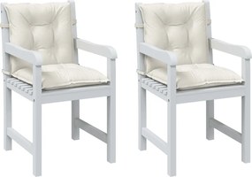 vidaXL Almofadões lombares p/ cadeiras 2pcs mesclado tecido creme