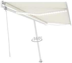 Toldo automático com LED e sensor de vento 500x350 cm cor creme