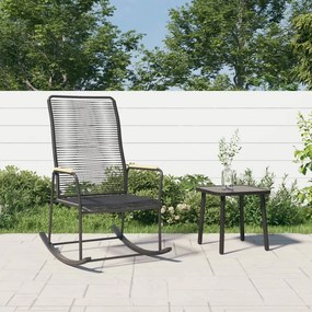 vidaXL Cadeira de baloiço para jardim 59x79,5x104 cm vime de PVC preto