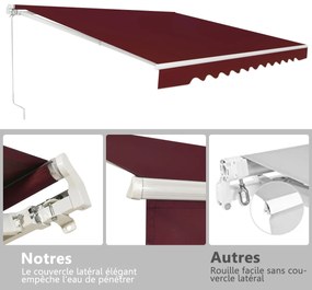 Toldo com manivela toldo de varanda proteção solar para varanda 360 x 300 cm bege