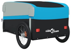 Reboque para bicicleta 45 kg ferro preto e azul