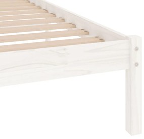 Estrutura de cama solteiro 90x190 cm madeira maciça branco
