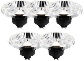 Conjunto de 5 Lâmpada LED regulável em 3 níveis GU10 AR111 10W 700lm 2200-6500K