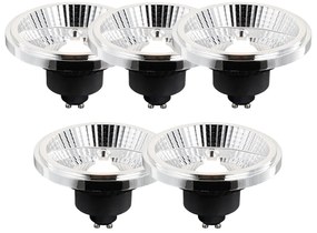 Conjunto de 5 Lâmpadas LED GU10 AR111 Reguláveis em 3 Passos em Kelvin 10W 800 lm 2700 - 3700K