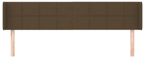 Cabeceira de cama c/ abas tecido 203x16x78/88cm castanho-escuro