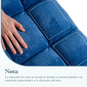 Cadeira de Chão Dobrável, 104 x 53 x 15 cm, Encosto Ajustável em 14 Posições, Azul-real