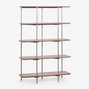 Estante Em Madeira De Manga E Aço Inoxidável Vimara 110 X 165 Cm - Sklum