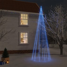 vidaXL Árvore de Natal com espigão 732 luzes LED 500 cm azul