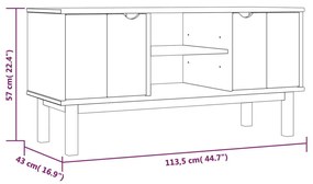 Móvel de TV Sidney de 113cm em Madeira Maciça - Cor Natural - Design E