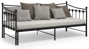 Estrutura sofá-cama de puxar 90x200 cm metal preto