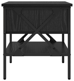 Mesas de cabeceira 2 pcs Carvalho Preto 40x42x45 cm Madeira engenheira