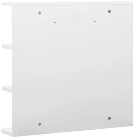 Armário espelhado para casa de banho 66x17x63 cm MDF branco