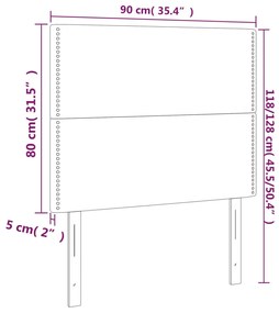 Cabeceira cama c/ luzes LED tecido 90x5x118/128cm cinza-claro