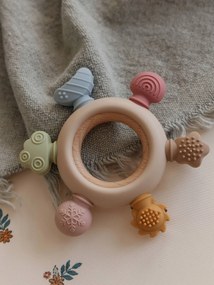 Anel de dentição sensorial em silicone  madeira