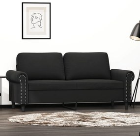 vidaXL Sofá de 2 lugares veludo 140 cm preto