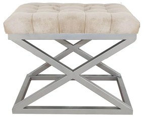 Pouffe Capraz – Silver Cream – 50x42x40 cm