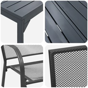 Conjunto de jantar de 9 peças em aço antracite