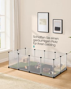 Parque para animais pequenos com placas de base 125 x 63 x 42 cm Branco