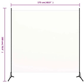 Divisória com 1 painel 175x180 cm tecido branco