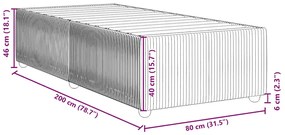 Estrutura de cama 80x200 cm veludo rosa