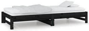 Sofá-cama de puxar 2x(90x200) cm pinho maciço preto