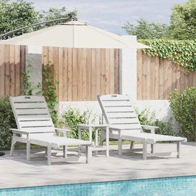 vidaXL Espreguiçadeiras 2 pcs Branca 162x53x98.5 cm HDPE