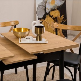 Conjunto de Mesa de Jantar Extensível e Cadeiras Oliver – Preto – Mesa