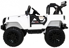 Jipe elétrico para Crianças 12V All Terrain Rodas de EVA, Assento de couro Branco