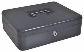 vidaXL Cofre com bloqueio Preto 30 x 24 x 9 cm Aço
