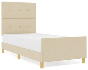 Cama vidaXL Creme 90x190 cm em Tecido
