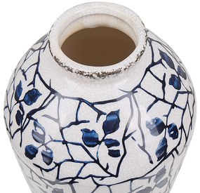 Vaso branco e azul marinho 22 cm MALLIA Beliani